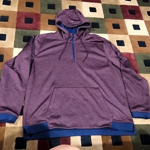 Men's 1/4 Zip Under Armour Hoodie Size 2XL Burgundy with Navy accents
